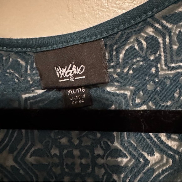 Mossimo Supply Co. Teal Lace Geometric Tank - Picture 3 of 5